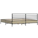 vidaXL Cadre de lit chêne sonoma 180x200 cm bois d'ingénierie et métal