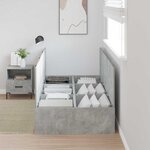 vidaXL Cadre de lit avec rangement Gris béton 80 x 200 cm