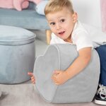 Roba pouf en forme de cœur pour enfants gris argenté