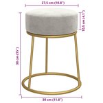 vidaXL Tabouret rond Gris clair Velours