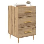 Cabinet de chevet Chêne artisanal 40 x 40 x 66 cm Bois d'ingénierie