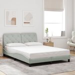 vidaXL Cadre de lit avec lumières LED gris clair 140x200 cm