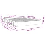vidaXL Cadre de lit sans matelas 160x200 cm bois massif de chêne
