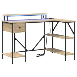 vidaXL Bureau Chêne sonoma 120 x 79 x 86.5 cm Bois d'ingénierie