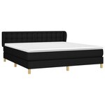 vidaXL Sommier à lattes de lit avec matelas Noir 160x200 cm Tissu