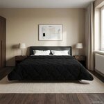 vidaXL Duvet complet toute l'année Matelassé Noir 220 x 240 cm