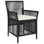 vidaXL Chaise d'Extérieur avec coussin 2 Pièces Noir et Crème polyrotin