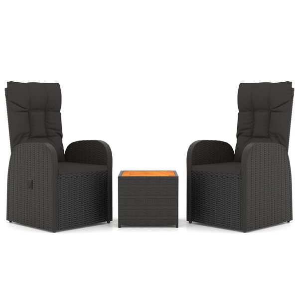 Ensemble de salon de jardin meuble d'extérieur ensemble de mobilier 3 pièces noir poly rotin et acacia 02_0014205