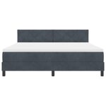 Lit à ressorts vidaXL avec matelas gris foncé super king en velours