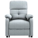 vidaXL Fauteuil électrique de massage Gris clair Tissu