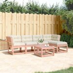 vidaXL Salon de jardin 5 Pièces avec coussins bois massif douglas