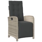 vidaXL Ensemble à manger de jardin et coussins 7 Pièces gris clair rotin
