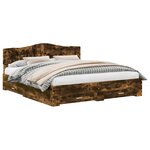 vidaXL Cadre de lit Chêne fumé 200 x 200 cm Bois d'ingénierie