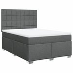 vidaXL Sommier à lattes de lit avec matelas Gris foncé 140x200cm Tissu