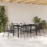 vidaXL Ensemble de salle à manger de jardin 7 pièces en poly rattan noir
