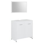 vidaXL Ensemble de meubles de bain 3 Pièces Blanc Bois d'ingénierie