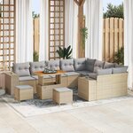 vidaXL Ensemble de canapé de jardin 12 Pièces Beige  Gris clair