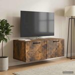 vidaXL Meuble TV mural Chêne fumé 78 5 x 41 x 30 cm Bois d'ingénierie