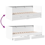 vidaXL Lit de jour avec tiroirs sans matelas blanc 100x200 cm