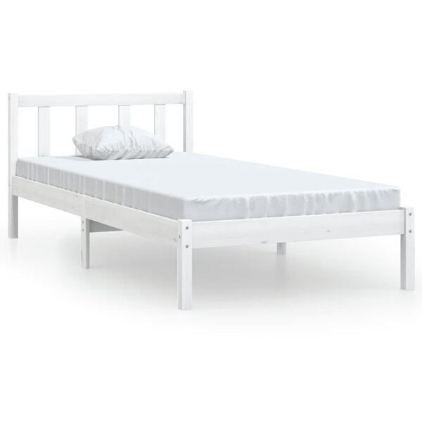 vidaXL Cadre de lit Blanc Bois de pin massif 100x200 cm
