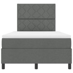 vidaXL Lit à ressorts avec matelas et LEDs - Gris foncé  120x200 cm Tissu