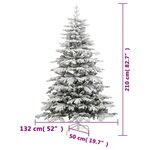 vidaXL Sapin de Noël artificiel à charnières avec neige floquée 210 cm