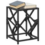 vidaXL Table basse avec dessus en verre noir 30x30x41 cm acier