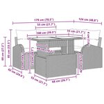 vidaXL Ensemble de canapé de jardin 5 Pièces Noir 100 x 55 x 73 cm