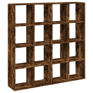 vidaXL Bibliothèque chêne fumé 137 5x29x137 5 cm bois d'ingénierie