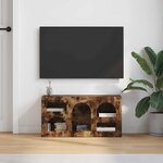 vidaXL Meuble TV Chêne fumé 80 x 35 x 40 cm Bois d'ingénierie