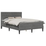 vidaXL Cadre de lit avec matelas Gris foncé 160 x 200 cm Velours