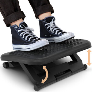 ACROPAQ Repose Pied Bureau ergonomique Antidérapant- Fonction de massage- 3 hauteurs réglables- Réglage de l'angle de l'inclinaison