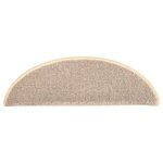 vidaXL Tapis d'escalier 15 pièces 65 x 21 x 4 cm Blanc et marron Demi-rond Grand
