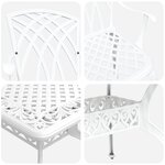 vidaXL Ensemble de salle à manger de jardin 5 pièces en aluminium coulé blanc