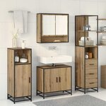 vidaXL Ensemble de mobilier de salle de bain 3 Pièces Chêne artisanal