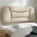 vidaXL Coussin de tête de lit crème 90 cm tissu