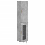 vidaXL Buffet haut Gris béton 34 5x34x180 cm Bois d'ingénierie