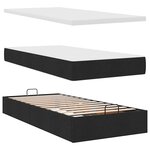 vidaXL Lit ottoman avec matelas noir 100x200 cm tissu