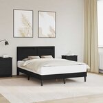 vidaXL Cadre de lit avec bandes LED Noir 160 x 200 cm Simili cuir