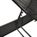 vidaXL Chaises longues avec coussins lot de 2 noir résine tressée