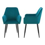 Lot de 6 chaises de salle à manger 86 x 57 x 56 cm bleu turquoise 03_0009900
