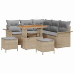 vidaXL Ensemble de canapé de jardin 8 Pièces Beige et Gris clair