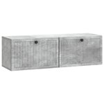 vidaXL Meuble TV mural Gris béton 98 x 31 x 30 cm Bois d'ingénierie