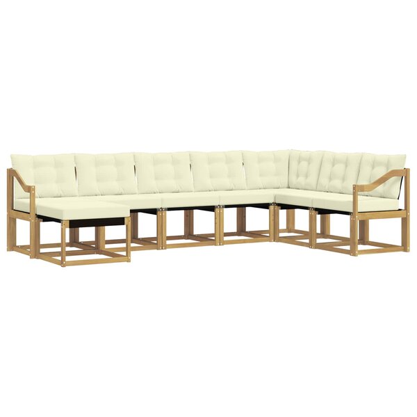 vidaXL Ensemble de canapés d'extérieur 8 pc Blanc et crème
