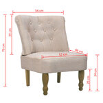 vidaXL Fauteuil de style France crème tissu