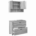 vidaXL Ensemble de mobilier de salle de bain 2 Pièces Gris Sonoma