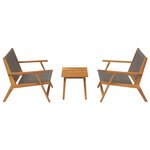 vidaXL Chaises de jardin avec table 3 Pièces Gris Bois Acacia Massif