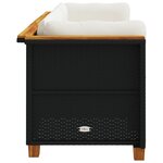 vidaXL Canapé de jardin avec coussins 3 places noir résine tressée