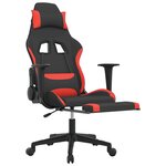 vidaXL Chaise de jeu avec repose-pied Noir et rouge Tissu