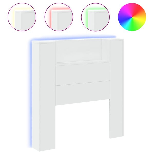 vidaXL Armoire tête de lit avec LED blanc 100x16 5x103 5 cm